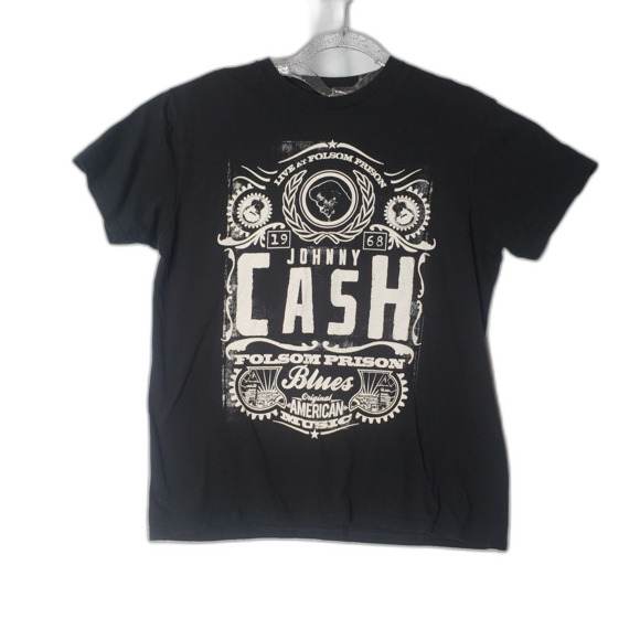 CASH Other - Johnny Cash Folsom Prison Blues Black T Shirt Mens Size Large